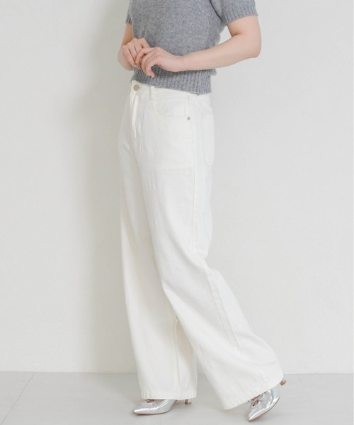 MISCH MASCH（ミッシュマッシュ）の「2026春夏新作 一部店舗限定 リボンモチーフデニムワイドパンツ（その他パンツ・レディース・ブルー/ホワイト・S/M）」の10枚目の写真