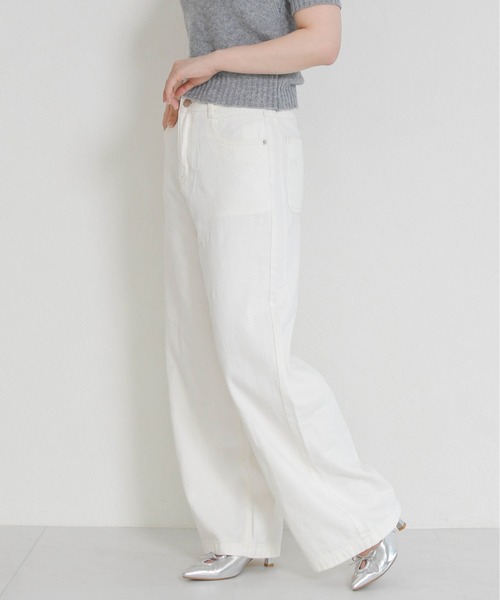 MISCH MASCH（ミッシュマッシュ）の「2026春夏新作 一部店舗限定 リボンモチーフデニムワイドパンツ（その他パンツ・レディース・ブルー/ホワイト・S/M）」の13枚目の写真