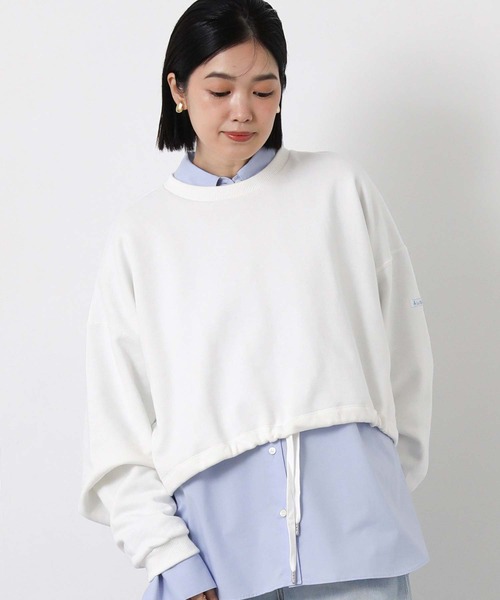 Le Minor（ルミノア）の「ルミノア裏毛ドロスト（Tシャツ/カットソー・レディース・ホワイト/ピンク・FREE）」の10枚目の写真