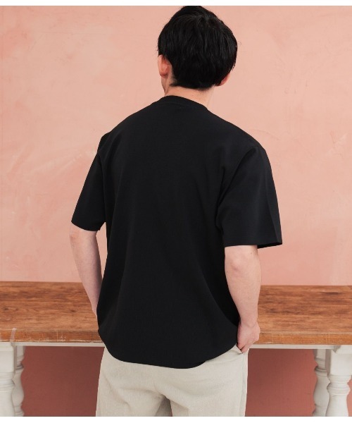 Park Slope NEWYORKER（パークスロープニューヨーカー）の「【ウォッシャブル・軽量・ストレッチ】エフォートレス クルーネックニットTシャツ（ニット/セーター・メンズ・ブラック/ブラウン・LL/L/M/S）」の13枚目の写真
