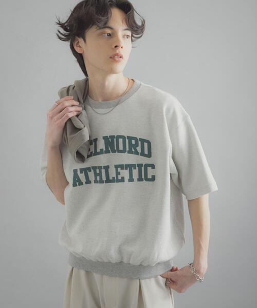 SENSE OF PLACE by URBAN RESEARCH(センスオブプレイスバイアーバンリサーチ)の「カレッジスウェットショートスリーブTシャツ(スウェット・メンズ・グレー/ネイビー/レッド・MEDIUM/LARGE)」の5枚目の写真