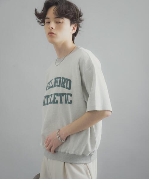 SENSE OF PLACE by URBAN RESEARCH(センスオブプレイスバイアーバンリサーチ)の「カレッジスウェットショートスリーブTシャツ(スウェット・メンズ・グレー/ネイビー/レッド・MEDIUM/LARGE)」の9枚目の写真