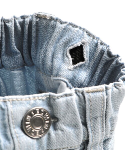 EDWIN（エドウィン）の「【Ou? by EDWIN】クラッシュレースデニムパンツ（デニムパンツ・キッズ・サックスブルー/ブルー・140/120/100/130/150/110/90）」の16枚目の写真