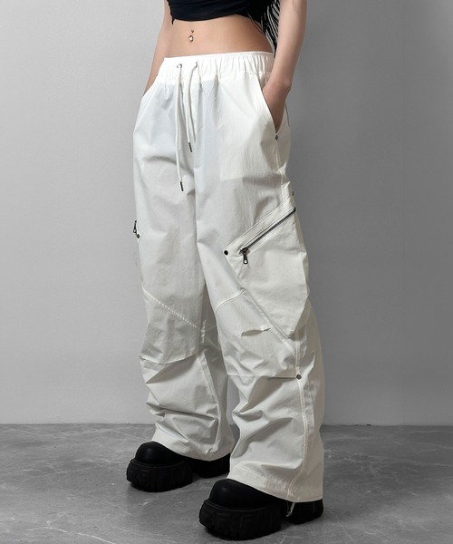 3color 】シャカシャカジップ付きカーゴパンツ（カーゴパンツ