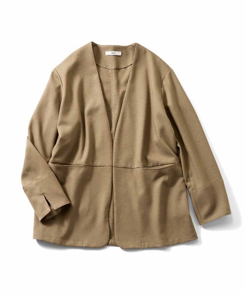 IEDIT(イディット)の「IEDIT 洗えてしわになりにくいリネン混素材 軽快に着られるノーカラージャケット(ノーカラージャケット・レディース・ベージュ・3L/LL/L/M/S)」の9枚目の写真