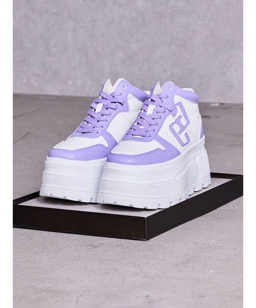 GYDA（ジェイダ）の「GG bold line thick soleスニーカー（スニーカー・レディース・パープル/ブラック/オフホワイト・MEDIUM/SMALL/LARGE）」の3枚目の写真