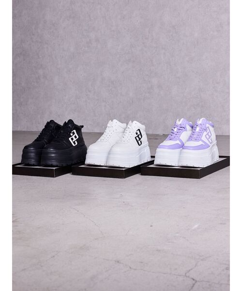 GYDA（ジェイダ）の「GG bold line thick soleスニーカー（スニーカー・レディース・パープル/ブラック/オフホワイト・MEDIUM/SMALL/LARGE）」の4枚目の写真