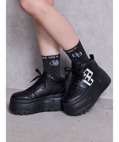 GYDA（ジェイダ）の「GG bold line thick soleスニーカー（スニーカー・レディース・パープル/ブラック/オフホワイト・MEDIUM/SMALL/LARGE）」の6枚目の写真