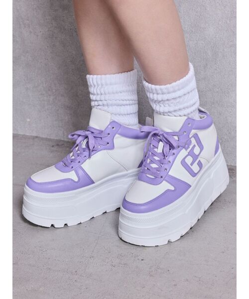 GYDA（ジェイダ）の「GG bold line thick soleスニーカー（スニーカー・レディース・パープル/ブラック/オフホワイト・MEDIUM/SMALL/LARGE）」の7枚目の写真