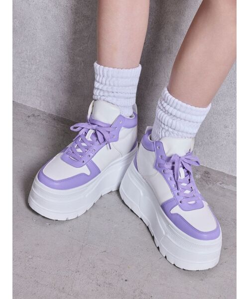 GYDA（ジェイダ）の「GG bold line thick soleスニーカー（スニーカー・レディース・パープル/ブラック/オフホワイト・MEDIUM/SMALL/LARGE）」の8枚目の写真