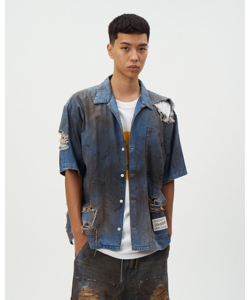 DISCOVERED(ディスカバード)の「SHORT SLEEVE DENIM SHIRTS(シャツ/ブラウス・メンズ・ブラック/インディゴブルー・SMALL/LARGE)」の6枚目の写真
