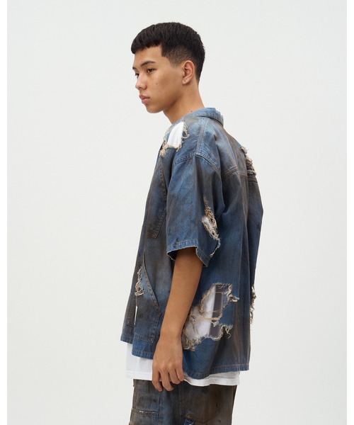 DISCOVERED(ディスカバード)の「SHORT SLEEVE DENIM SHIRTS(シャツ/ブラウス・メンズ・ブラック/インディゴブルー・SMALL/LARGE)」の5枚目の写真