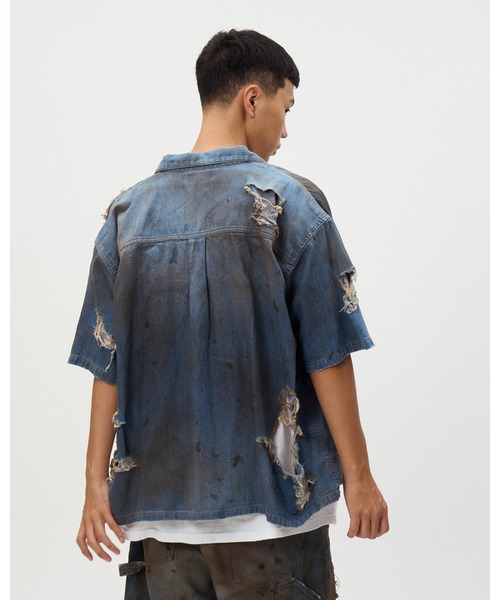 DISCOVERED(ディスカバード)の「SHORT SLEEVE DENIM SHIRTS(シャツ/ブラウス・メンズ・ブラック/インディゴブルー・SMALL/LARGE)」の4枚目の写真