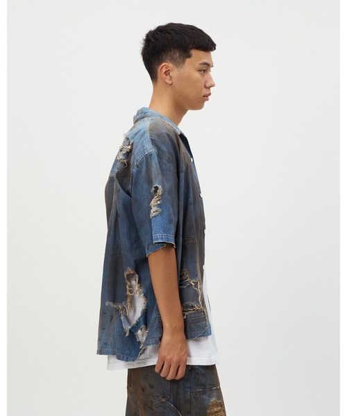 DISCOVERED(ディスカバード)の「SHORT SLEEVE DENIM SHIRTS(シャツ/ブラウス・メンズ・ブラック/インディゴブルー・SMALL/LARGE)」の3枚目の写真