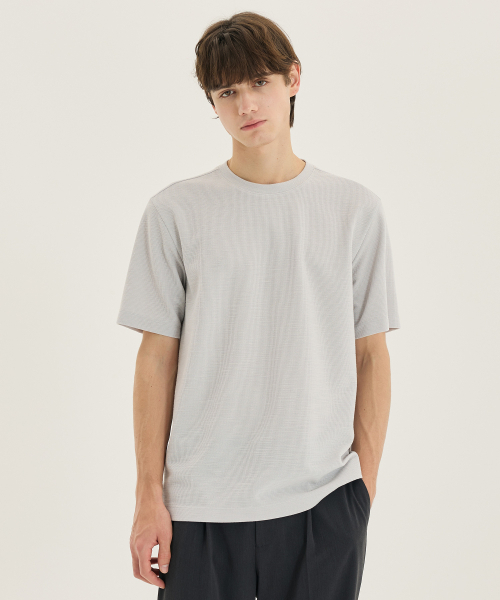 MINDBRIDGE（マインドブリッジ）の「[エアクール]ワッフル生地レギュラーフィット半袖Tシャツ - 2カラー（Tシャツ/カットソー・メンズ・ブラウン/ライトグレー・95/100/105/110）」の10枚目の写真