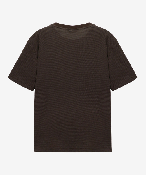MINDBRIDGE（マインドブリッジ）の「[エアクール]ワッフル生地レギュラーフィット半袖Tシャツ - 2カラー（Tシャツ/カットソー・メンズ・ブラウン/ライトグレー・95/100/105/110）」の4枚目の写真