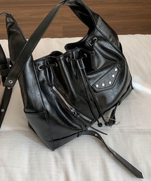ドロストデザインPUレザーショルダーバッグ