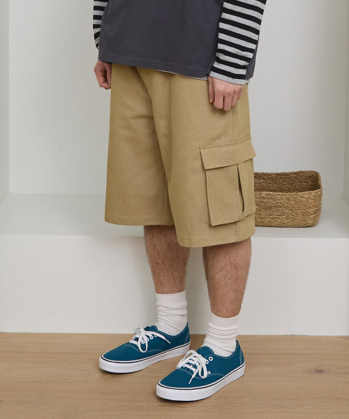 CAMEL WORK(キャメルワーク)の「デニムバミューダカーゴパンツ(ベージュ)(その他パンツ・メンズ・その他・LARGE/MEDIUM)」の1枚目の写真