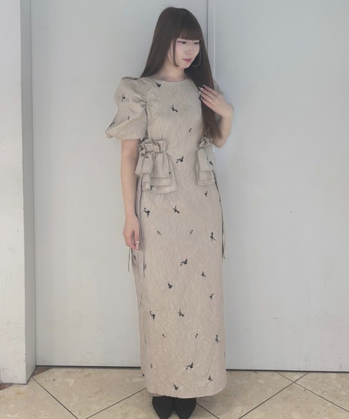 Cupid Heart(キューピッドハート)の「【Cupid Heart】結婚式用!ブロッサムフリルドレス(ドレス・レディース・ブラック/ベージュ・MEDIUM)」の1枚目の写真