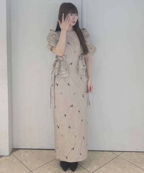 Cupid Heart(キューピッドハート)の「【Cupid Heart】結婚式用!ブロッサムフリルドレス(ドレス・レディース・ブラック/ベージュ・MEDIUM)」の4枚目の写真