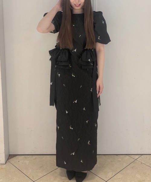 Cupid Heart(キューピッドハート)の「【Cupid Heart】結婚式用!ブロッサムフリルドレス(ドレス・レディース・ブラック/ベージュ・MEDIUM)」の5枚目の写真