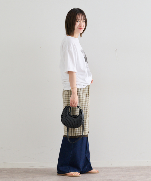 U by SPICK&SPAN(ユーバイスピックアンドスパン)の「Atelier Edition/アトリエ エディション EMBROIDERED LACE CHECK SKIRT(スカート・レディース・カーキ・MEDIUM)」の16枚目の写真