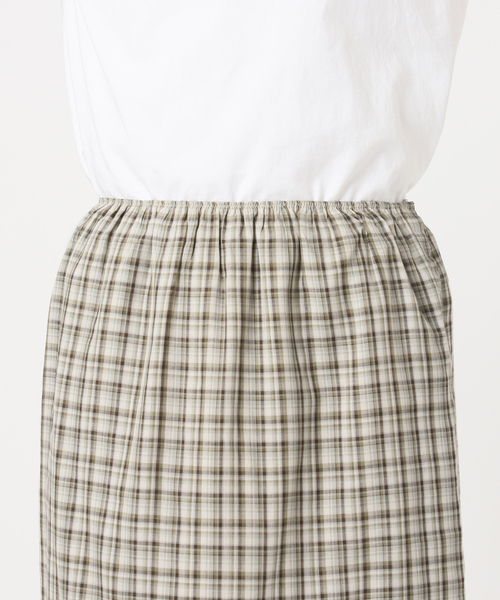 U by SPICK&SPAN(ユーバイスピックアンドスパン)の「Atelier Edition/アトリエ エディション EMBROIDERED LACE CHECK SKIRT(スカート・レディース・カーキ・MEDIUM)」の8枚目の写真