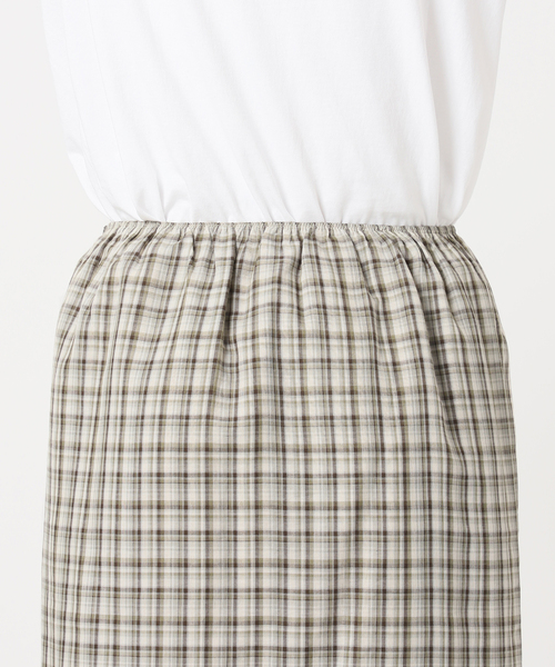 U by SPICK&SPAN(ユーバイスピックアンドスパン)の「Atelier Edition/アトリエ エディション EMBROIDERED LACE CHECK SKIRT(スカート・レディース・カーキ・MEDIUM)」の7枚目の写真