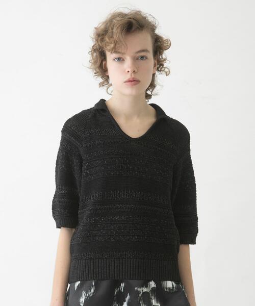LAATO(ラート)の「basket knit(ニット/セーター・レディース・ライトブラウン/ブラック・FREE)」の2枚目の写真