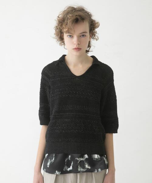 LAATO(ラート)の「basket knit(ニット/セーター・レディース・ライトブラウン/ブラック・FREE)」の3枚目の写真