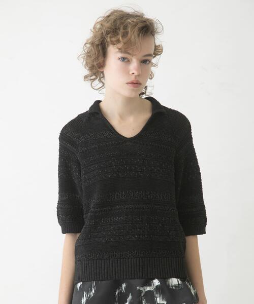 LAATO(ラート)の「basket knit(ニット/セーター・レディース・ライトブラウン/ブラック・FREE)」の4枚目の写真