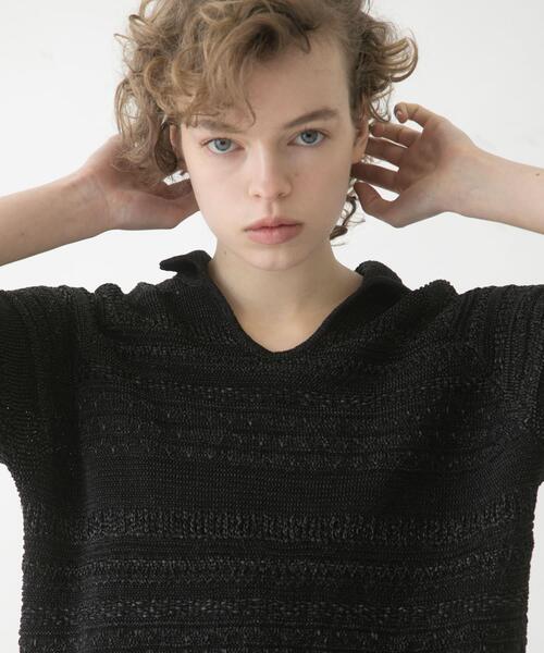 LAATO(ラート)の「basket knit(ニット/セーター・レディース・ライトブラウン/ブラック・FREE)」の7枚目の写真