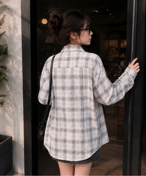 Bling Leads（ブリングリーズ）の「【Bls】 【ZL】【Bling Leads】シースルーチェックシャツ（シャツ/ブラウス・レディース・ブラック/レッド/ホワイト/ブラック系その他/ベージュ・FREE）」の11枚目の写真
