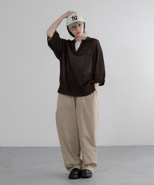 LOWRYS FARM(ローリーズファーム)の「【LFM(U)】ストライプバルーンイージーパンツ 761448(その他パンツ・メンズ・ブラウン/ブルー・MEDIUM/LARGE)」の4枚目の写真
