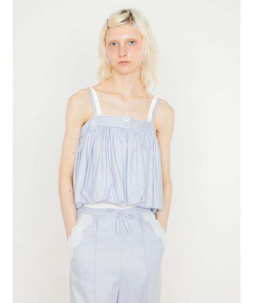 SORIN（ソリン　）の「Linen Blend Balloon Camisole/リネンブレンド バルーンキャミソール（キャミソール・レディース・サックスブルー/ダークネイビー/ベージュ・38）」の7枚目の写真