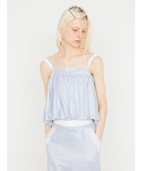 SORIN（ソリン　）の「Linen Blend Balloon Camisole/リネンブレンド バルーンキャミソール（キャミソール・レディース・サックスブルー/ダークネイビー/ベージュ・38）」の8枚目の写真