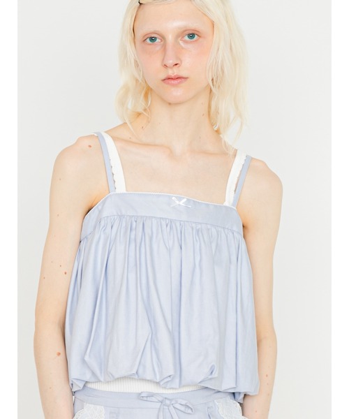 SORIN（ソリン　）の「Linen Blend Balloon Camisole/リネンブレンド バルーンキャミソール（キャミソール・レディース・サックスブルー/ダークネイビー/ベージュ・38）」の2枚目の写真