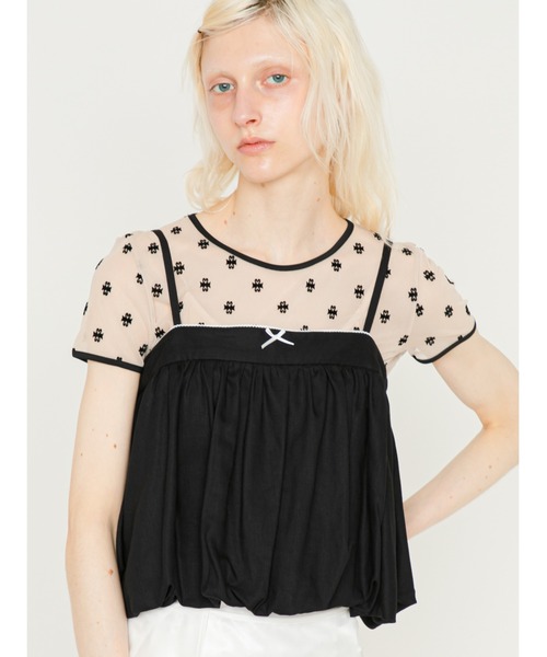 SORIN（ソリン　）の「Linen Blend Balloon Camisole/リネンブレンド バルーンキャミソール（キャミソール・レディース・サックスブルー/ダークネイビー/ベージュ・38）」の3枚目の写真