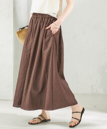 〈接触冷感/UVカット/吸水速乾/洗濯機可能〉SUUSUU ギャザー フレア  ワイドパンツ