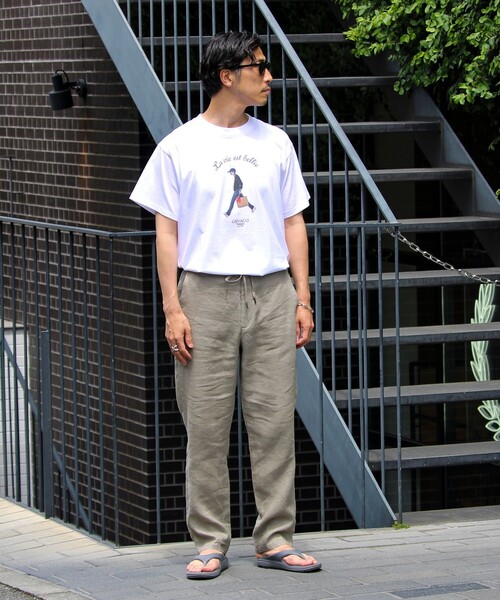 GLOSTER（グロスター）の「【リネン100％/夏の定番】リネンイージーパンツ（その他パンツ・メンズ・アイボリー/オリーブ/グレイッシュベージュ/インディゴブルー/ダークネイビー・M/L/XL/S）」の6枚目の写真