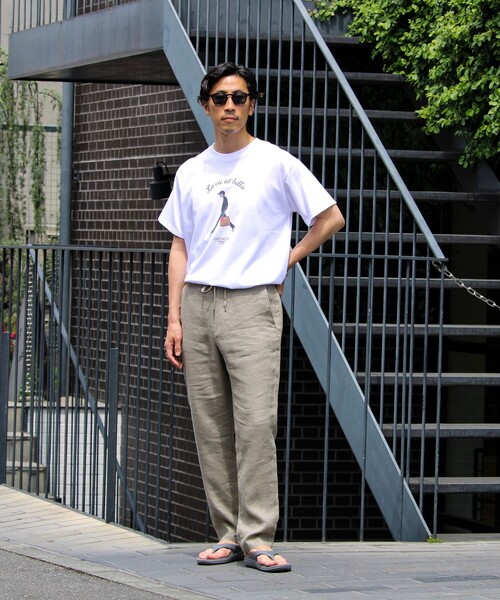 GLOSTER（グロスター）の「【リネン100％/夏の定番】リネンイージーパンツ（その他パンツ・メンズ・アイボリー/オリーブ/グレイッシュベージュ/インディゴブルー/ダークネイビー・M/L/XL/S）」の8枚目の写真