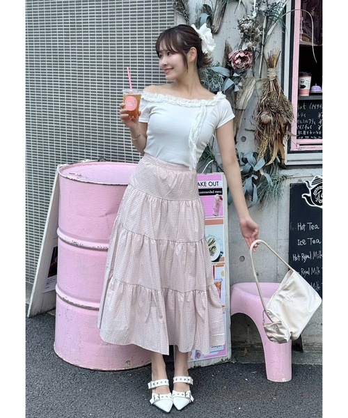 frunco（フランコ）の「ローズフリルTシャツ（Tシャツ/カットソー・レディース・ホワイト/ピンク/ブルー/グレー・FREE）」の8枚目の写真