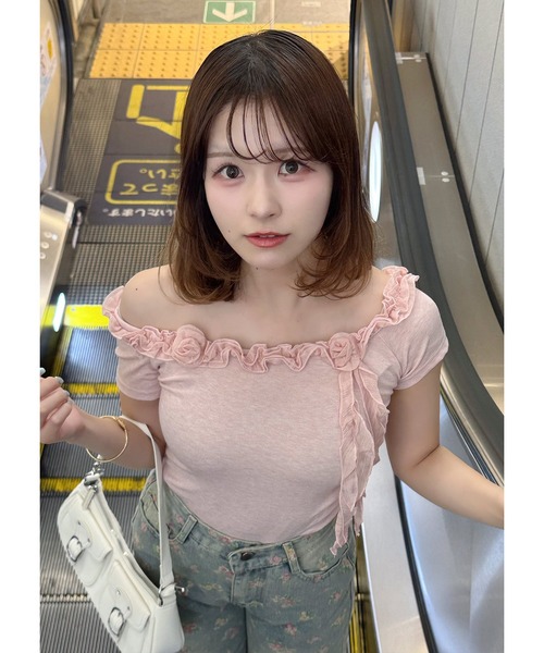 frunco（フランコ）の「ローズフリルTシャツ（Tシャツ/カットソー・レディース・ホワイト/ピンク/ブルー/グレー・FREE）」の22枚目の写真