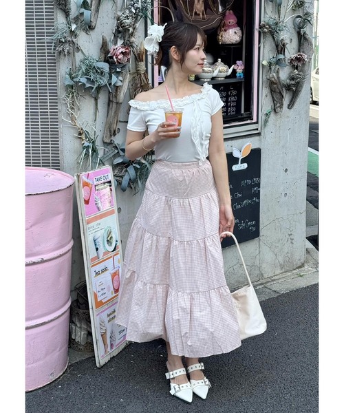 frunco（フランコ）の「ローズフリルTシャツ（Tシャツ/カットソー・レディース・ホワイト/ピンク/ブルー/グレー・FREE）」の7枚目の写真