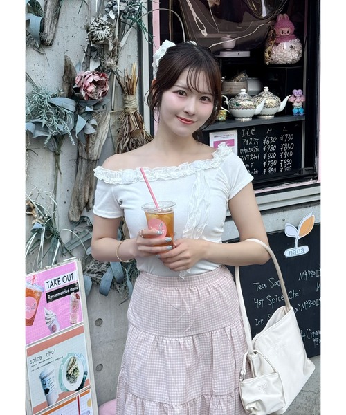 frunco（フランコ）の「ローズフリルTシャツ（Tシャツ/カットソー・レディース・ホワイト/ピンク/ブルー/グレー・FREE）」の10枚目の写真