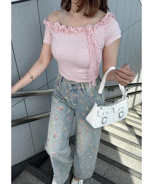 frunco（フランコ）の「ローズフリルTシャツ（Tシャツ/カットソー・レディース・ホワイト/ピンク/ブルー/グレー・FREE）」の19枚目の写真