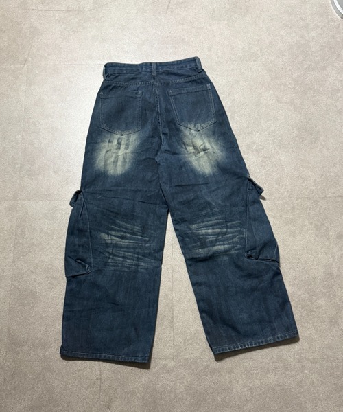 lilful(リルフル)の「【26年春夏新作】ウォッシュ加工 カーブデザイン ワイドデニムバレルレッグパンツ(デニムパンツ・レディース・ブルー・L/M)」の16枚目の写真