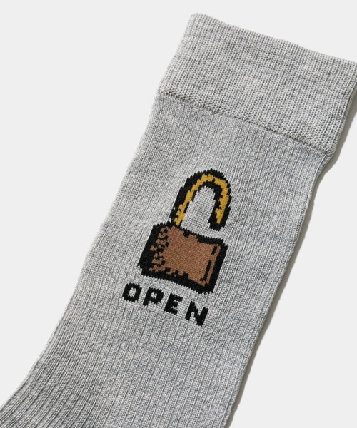 beautiful people（ビューティフルピープル）の「sock a trois HEART（ソックス/靴下・レディース・アイボリー/チャコールグレー・LARGE/MEDIUM）」の5枚目の写真