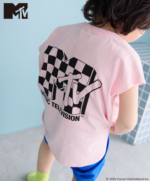 LOWRYS FARM(ローリーズファーム)の「MTVプリントタンクトップ 668996(Tシャツ/カットソー・キッズ・ピンク系その他/オフホワイト/ブラック・130cm/110cm/150cm/140cm/120cm)」の1枚目の写真