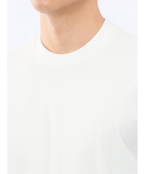 TAKA-Q(タカキュー)の「Tシャツ メンズ 半袖 ストレッチ 接触冷感 抗菌防臭 UV 綿 コットン 無地 シルケット スムス スロープネック ドレスT(Tシャツ/カットソー・メンズ・ホワイト・S/MEDIUM/LARGE/X-LARGE)」の10枚目の写真
